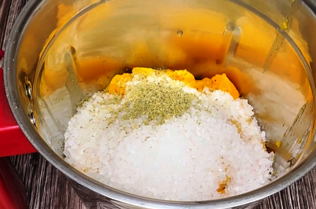 mango, sugar, cardamom powder to blender