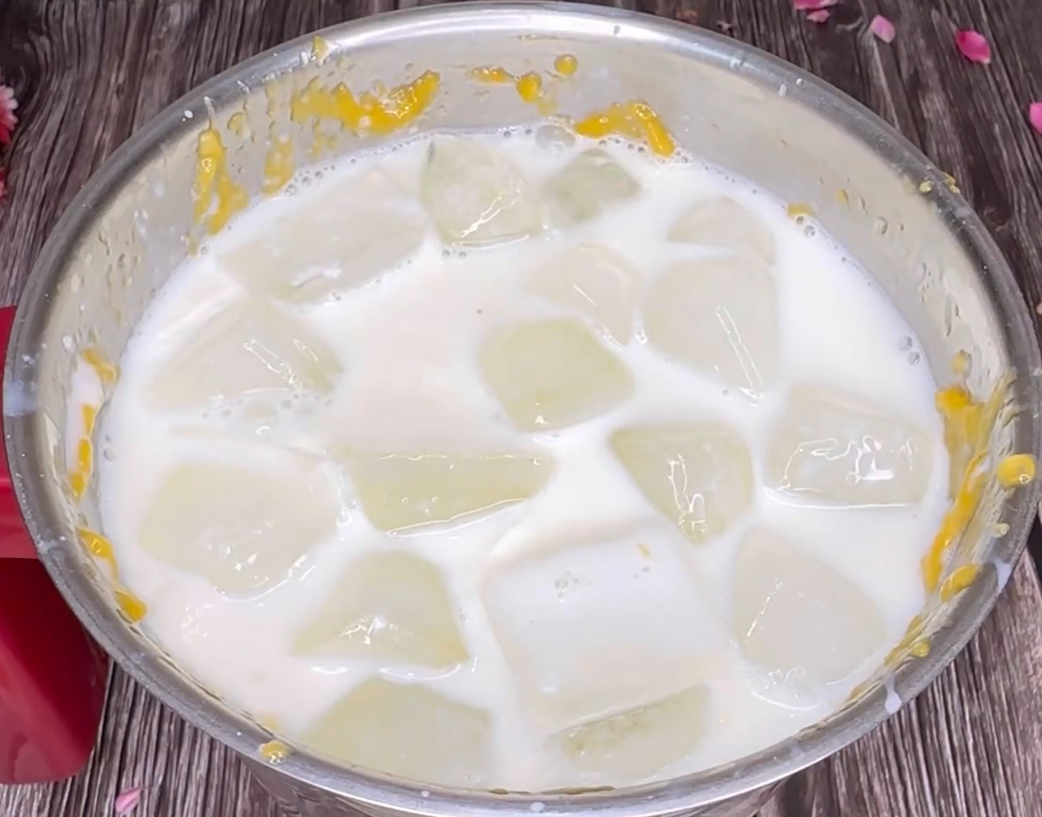 add milk & ice cubes