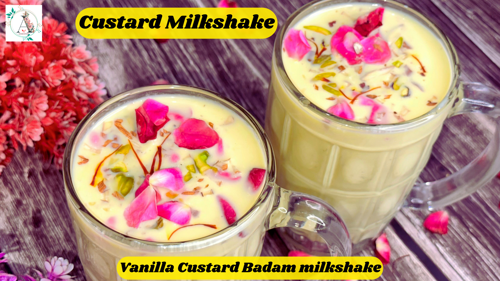 Custard Badam Milkshake - Aayansh Kitchen