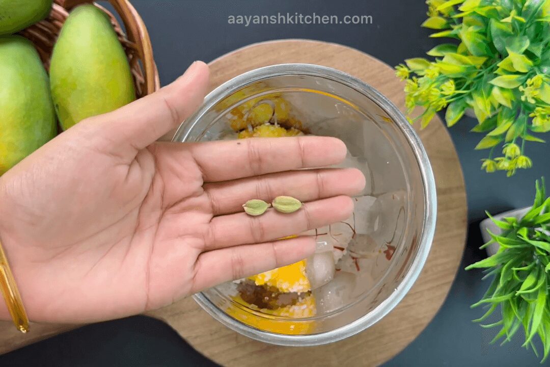 green cardamom seeds to jar