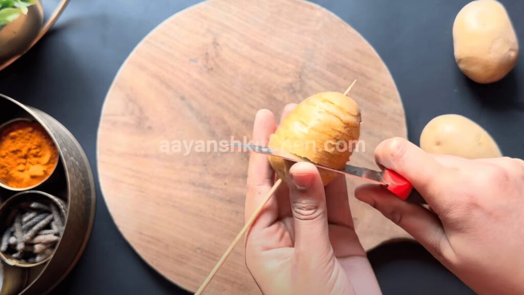 how to cut potato spiral