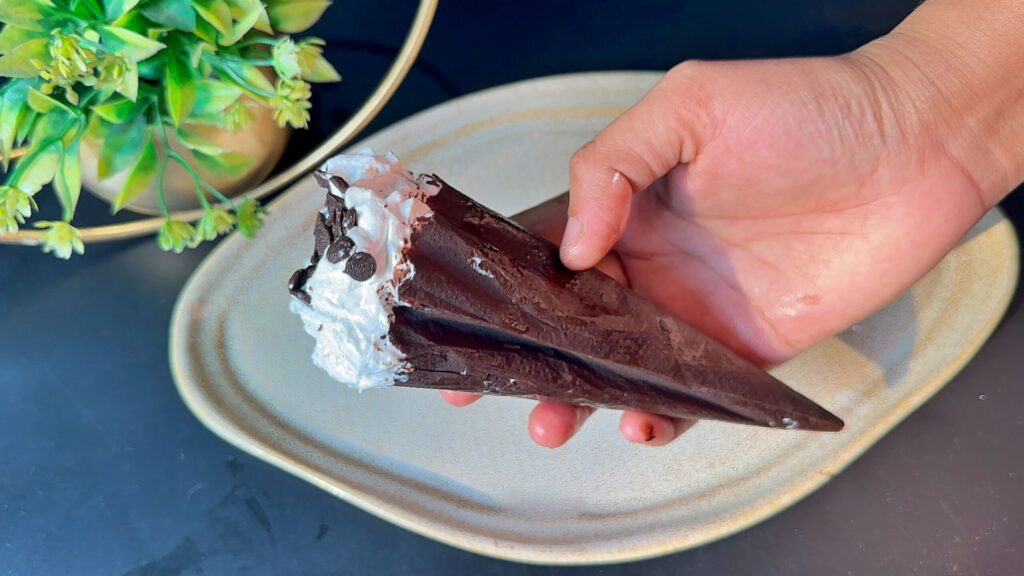 Homemade Choco Vanilla cone Ice Cream