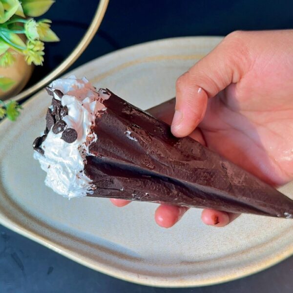 Homemade Choco Vanilla cone Ice Cream