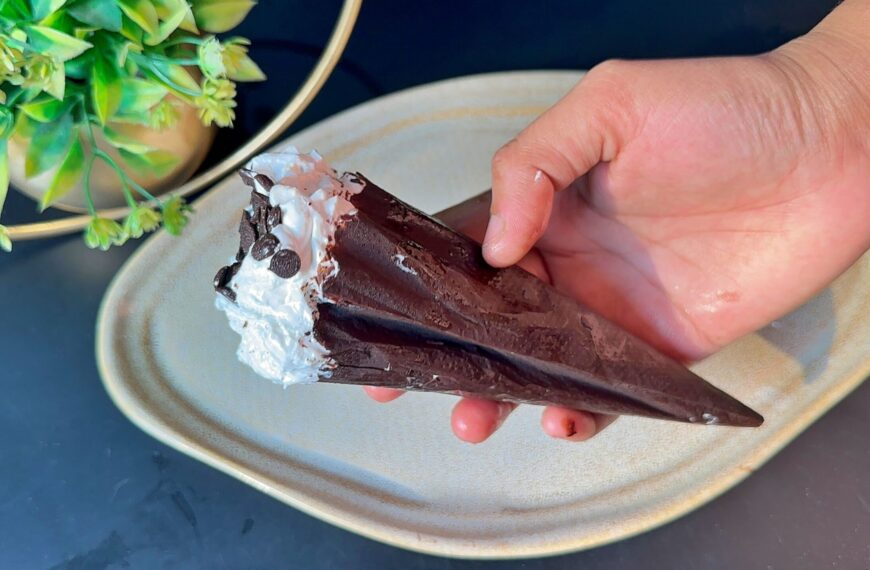 Homemade Choco Vanilla cone Ice Cream