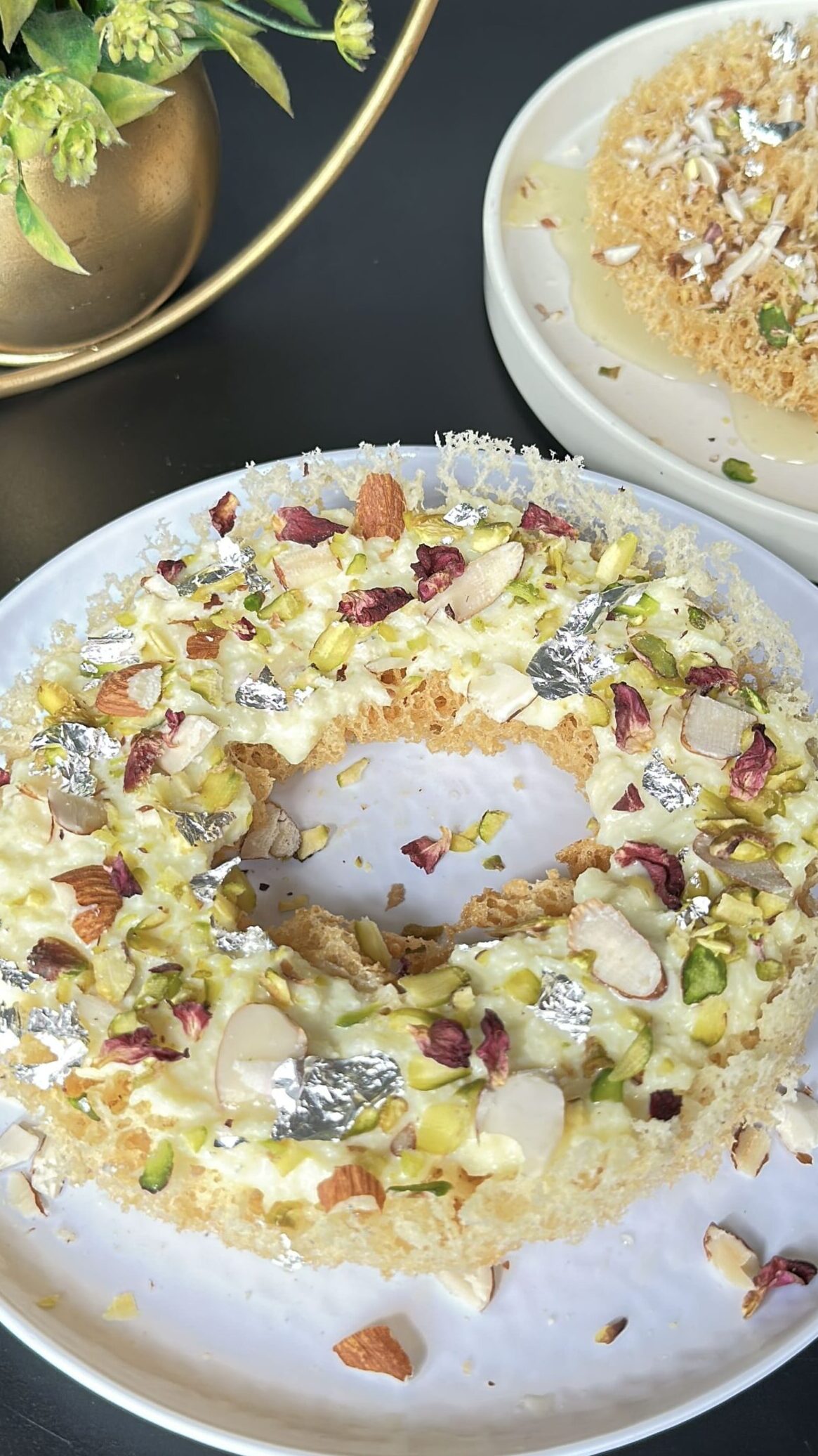Ghevar Sweet Recipe | Malai Ghewar without Mould