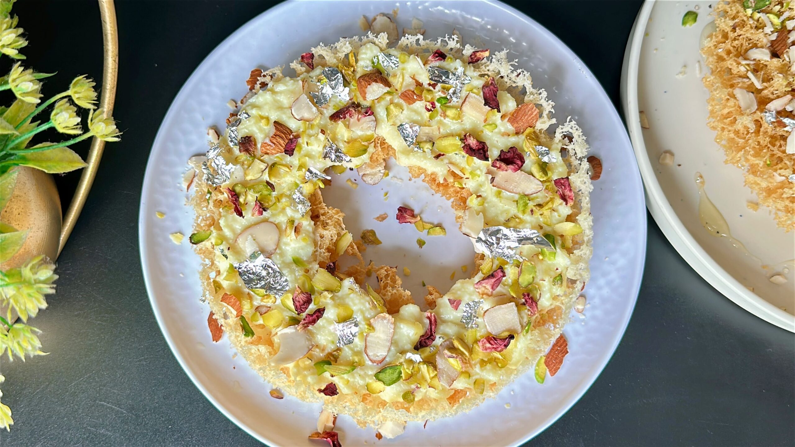 Ghevar Sweet Recipe | Malai Ghewar without Mould