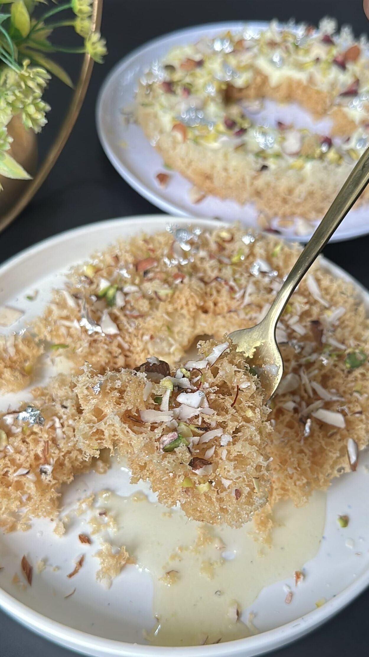 Ghevar Sweet Recipe | Simple Dry fruit Ghewar without Mould