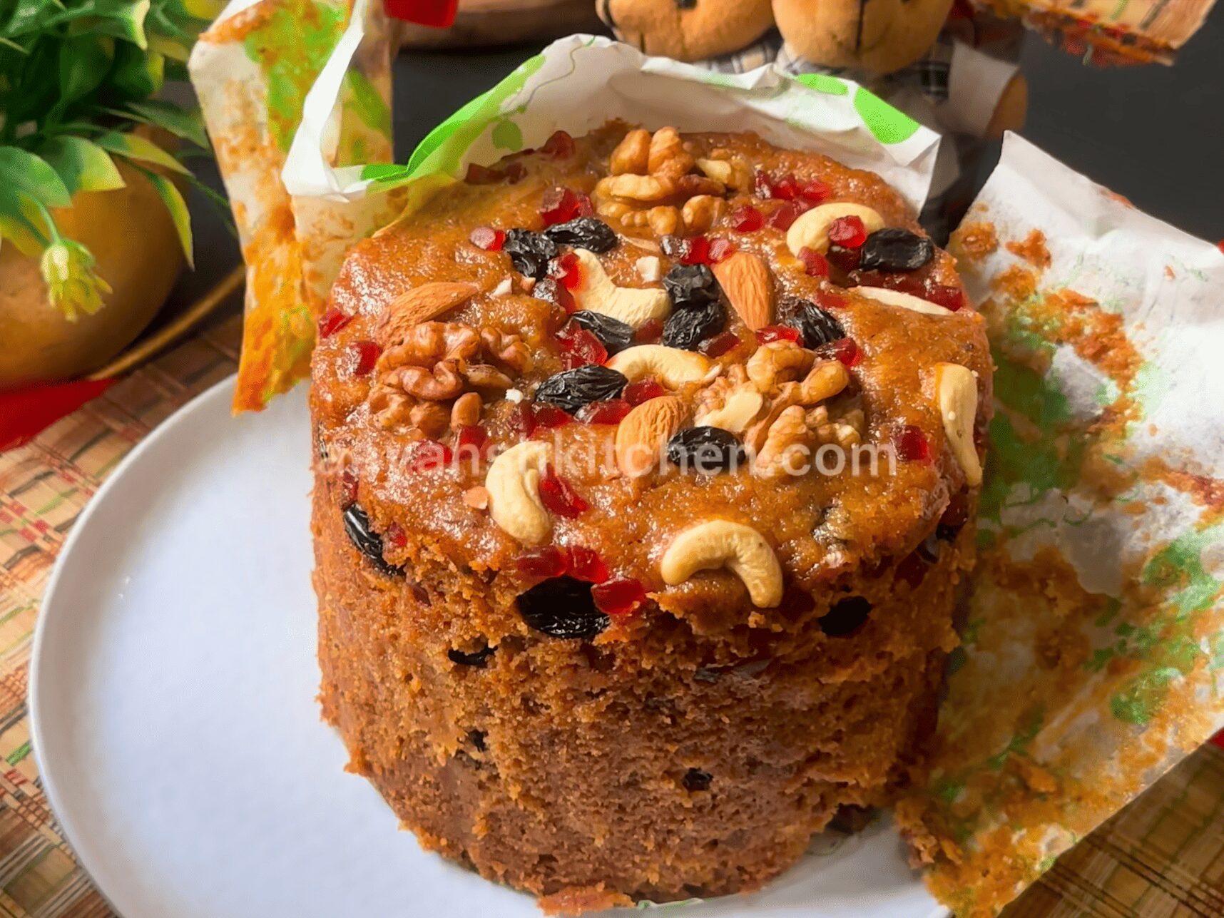 Plum Cake Recipe (Eggless, No Alcohol)