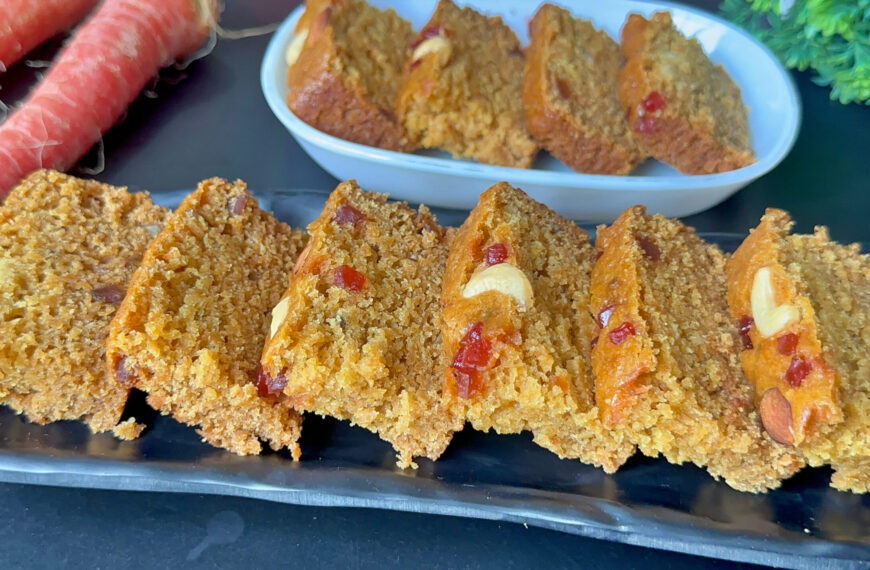 Eggless Carrot Cake Recipe