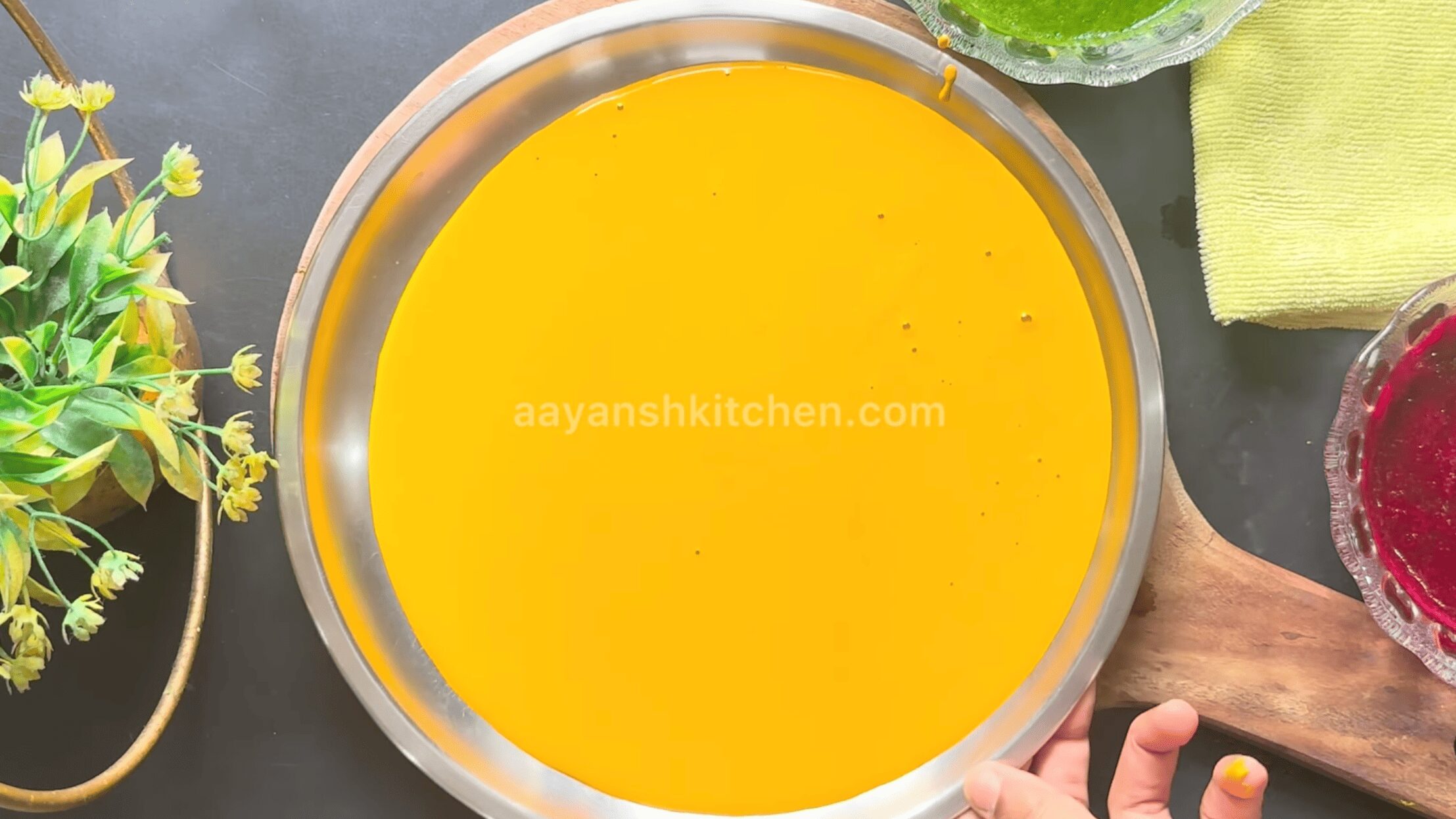 Making Natural Yellow Gulal for Holi