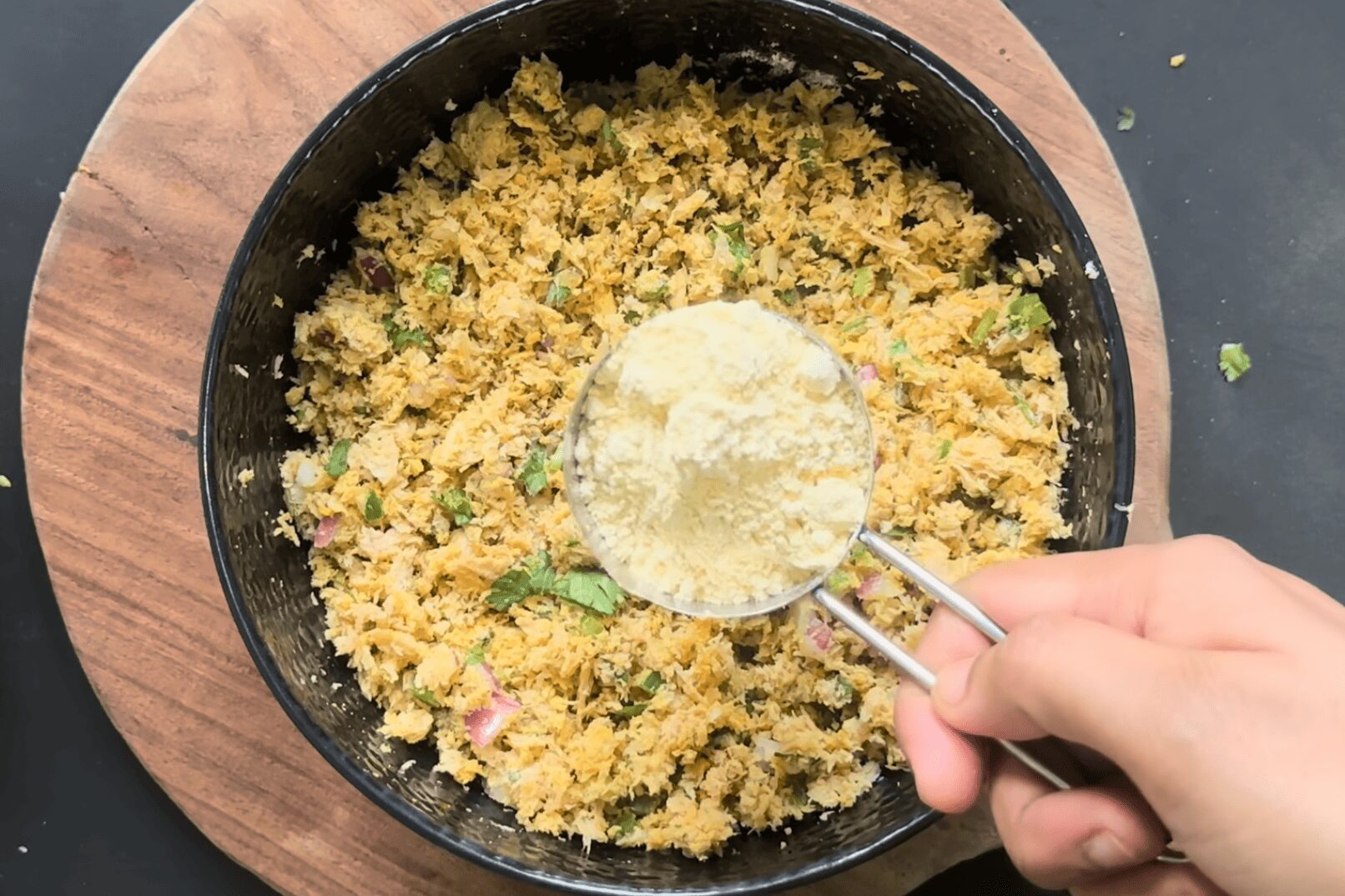 adding extra besan